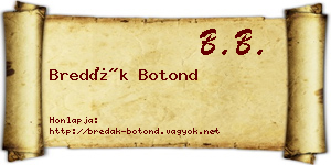 Bredák Botond névjegykártya